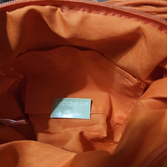 Sunset Orange Knit Macrame Purse Coastal Boho Chic Tassel Crossbody Purse - Picture 5 of 6